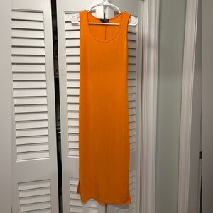 See You Monday Side Slit Maxi Dress Orange Size Extra Small